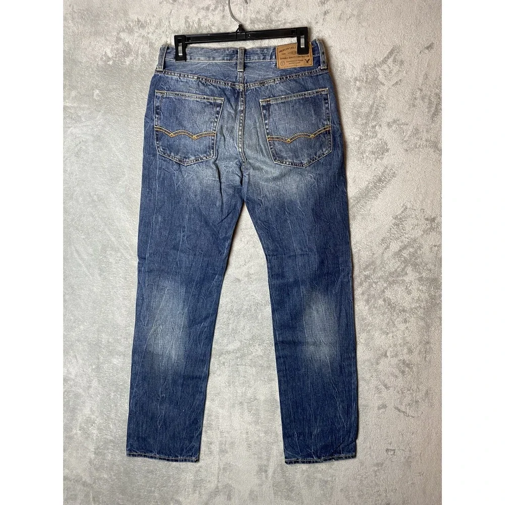 American Eagle Mens 28x32 Slim Straight Blue Denim Jeans